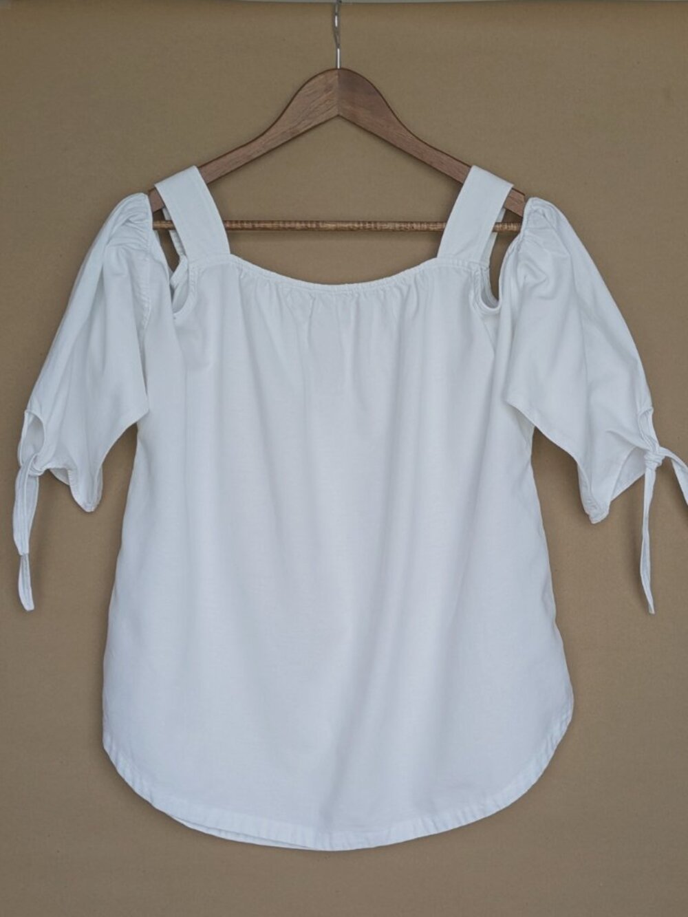 Madewell White Cold-Shoulder Top